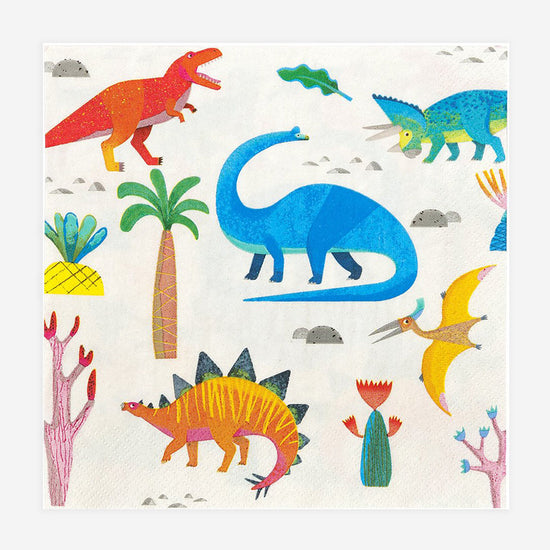 Serviettes en papier aux motifs dinosaure