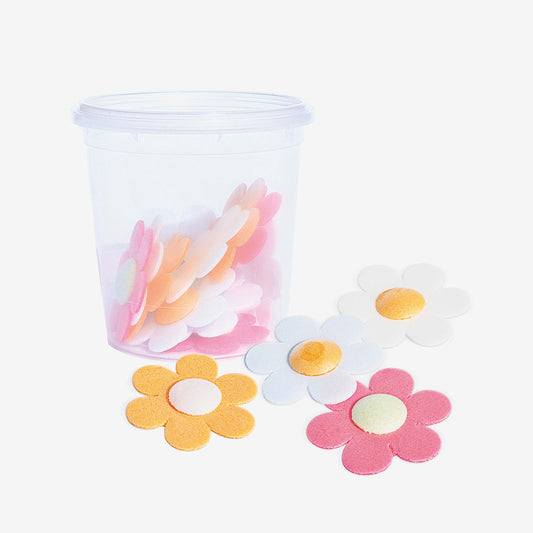 Fleurs orange et rose anzyme alimentaire toppers