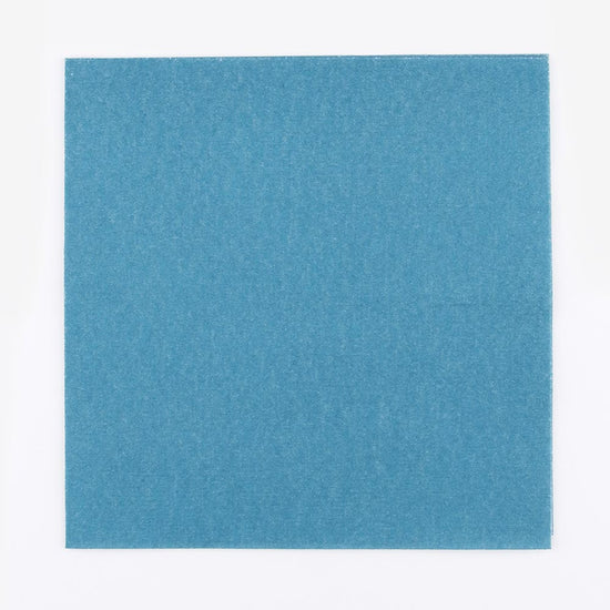 20 serviettes unies de couleur bleu canard idéales pour votre fête 