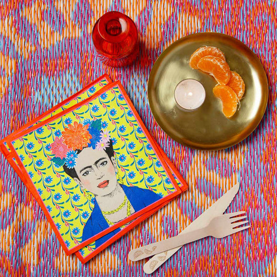 Serviettes en papier Frida Kahlo table d'anniversaire Frida