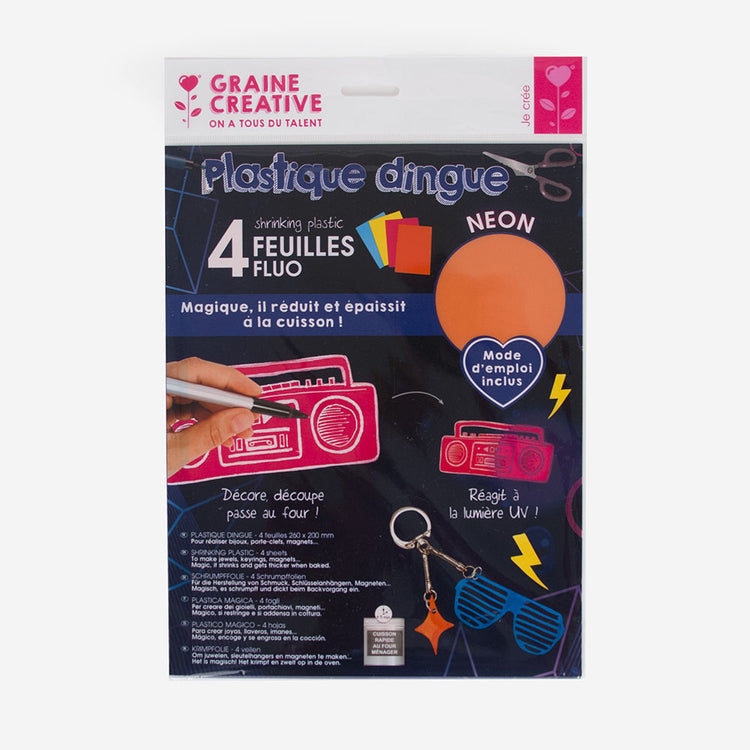 Láminas de plástico mágicas fluorescentes para taller creativo de joyería para niñas