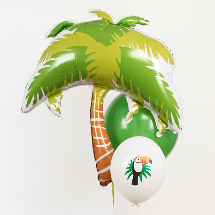 Selection of tropical patterned balloons for tropical birthday decoration