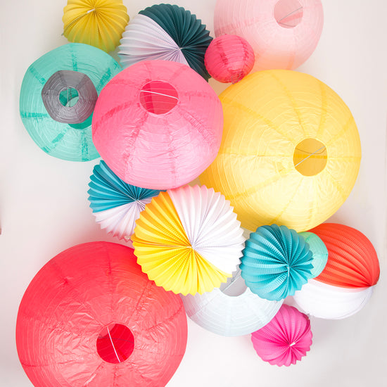 Lot De 9 Lanternes En Papier Noir 10cm | Décoration Pour Fête, Anniversaire, Mariage, Ambiance - 2