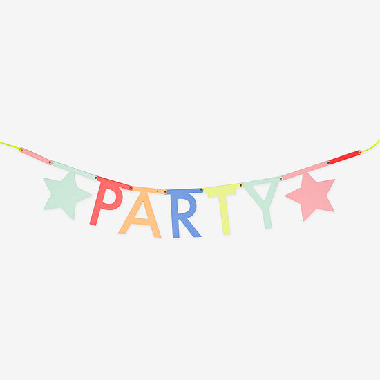 A kit to make your birthday garland made up of multicolored letters