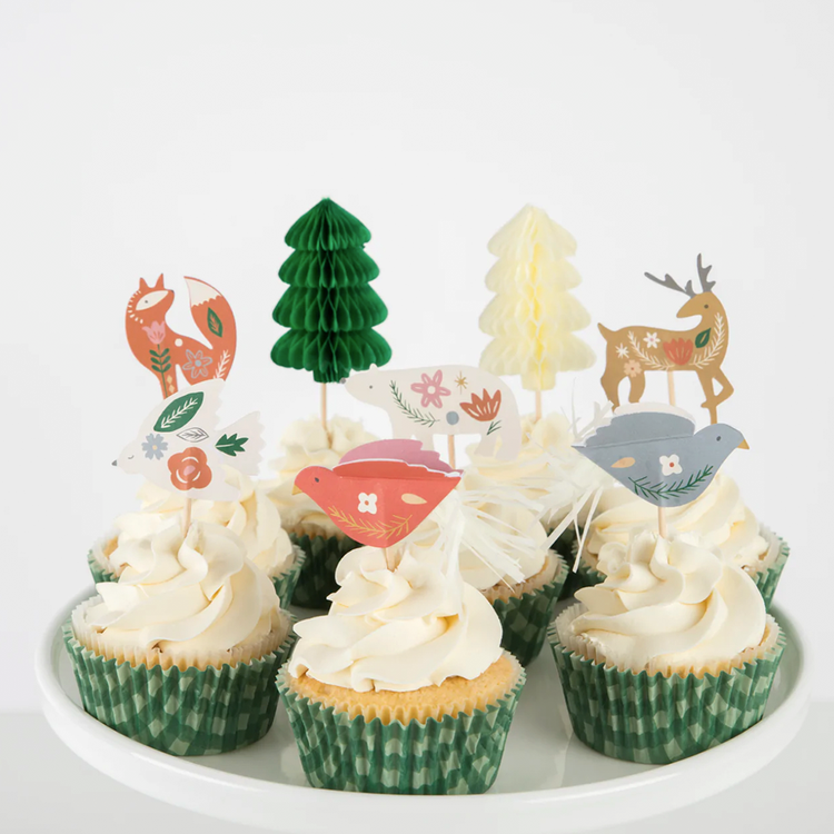 Kit de cupcakes de animales del bosque: pastel de cumpleaños de animales del bosque