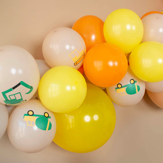 Ballon de baudruche chantier pour decoration anniversaire enfant