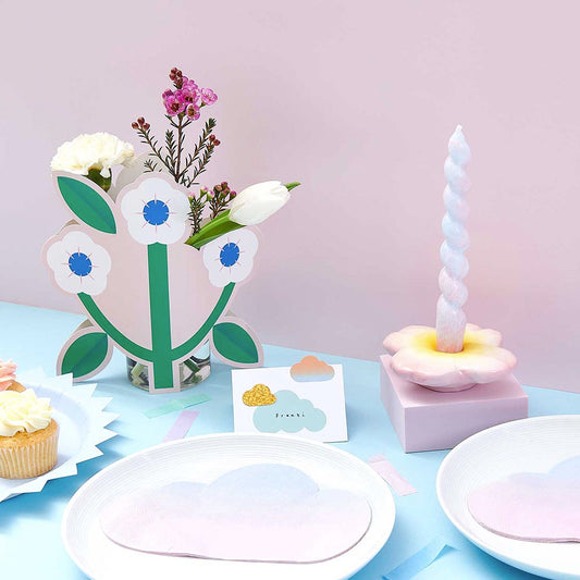 Idea di decorazione della tavola per baby shower, rivelazione di genere e compleanno