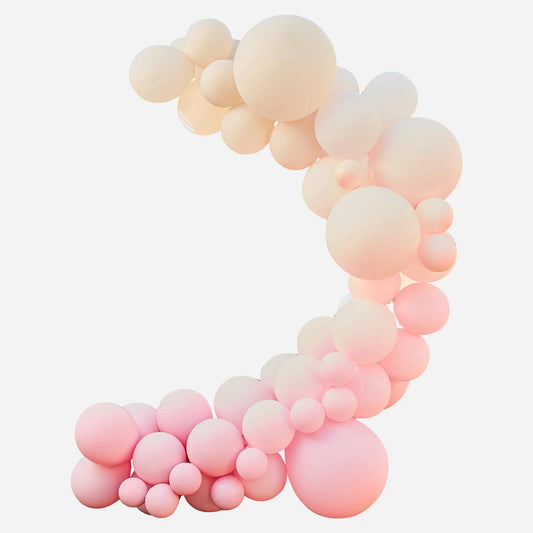 Deco cumpleaños, bautizo, baby shower: arco de globos rosa pastel