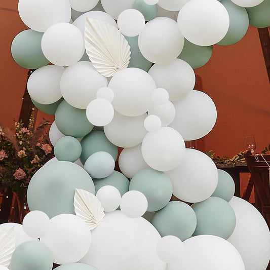 Arco di palloncini a raggi di zenzero salvia per decorazioni di nozze, baby shower...