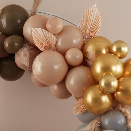 Detalles de globo de arco marrón Ginger ray para decoración de bodas