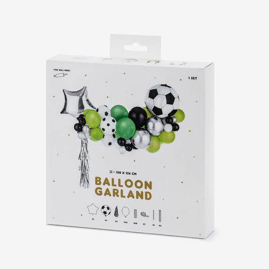 Embalaje de arco de globo de fútbol para decoración de cumpleaños de fútbol infantil