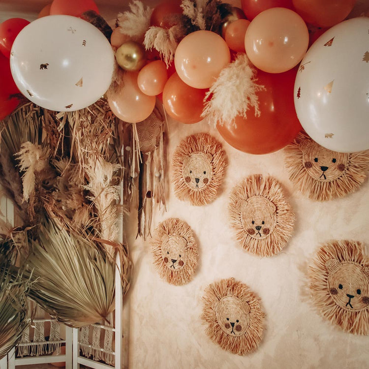Arche de ballons terracotta avec pampas et palmiers - MODERN CONFETTI