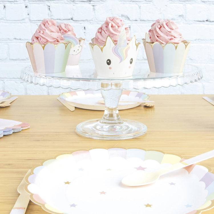 8 Assiettes Licorne Pastel pour l'anniversaire de votre enfant