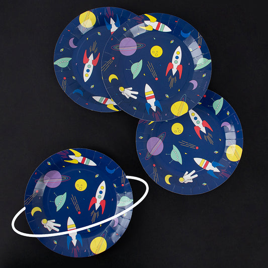 Space plates for astronaut birthday decoration My Little Day