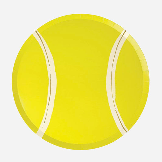 8 tennis ball paper plates: boy's birthday decoration