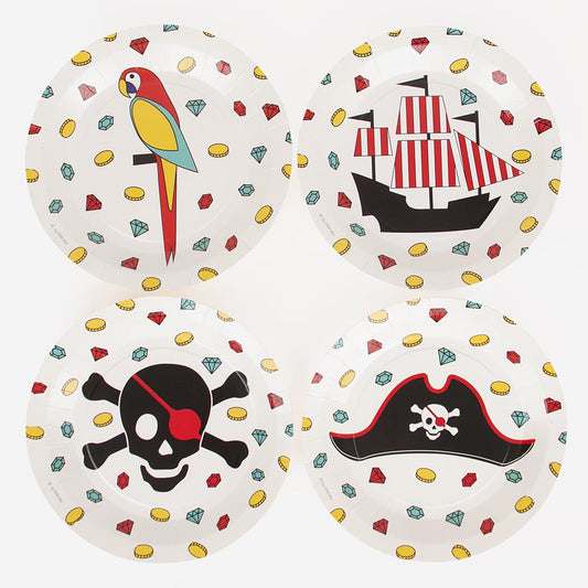 Pirate birthday decoration: eco-responsible pirate plates by my little day