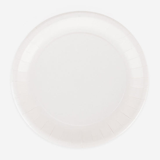 Assiettes blanches eco friendly mariage, anniversaire ou baby shower