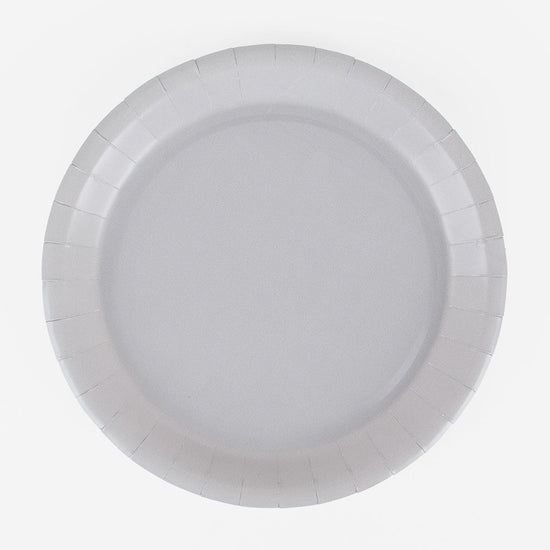 10 gray eco-friendly plates for eco-responsible tableware