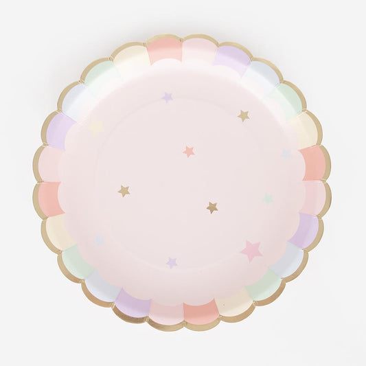 Platos pastel estrella para cumpleaños de princesa, baby shower