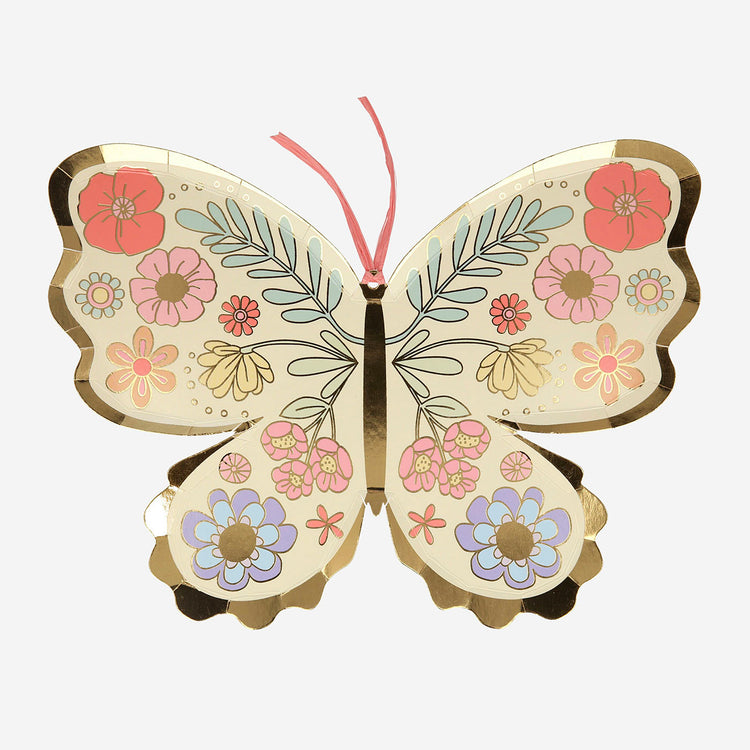 Assiettes papillon Meri Meri - Decoration anniversaire fée