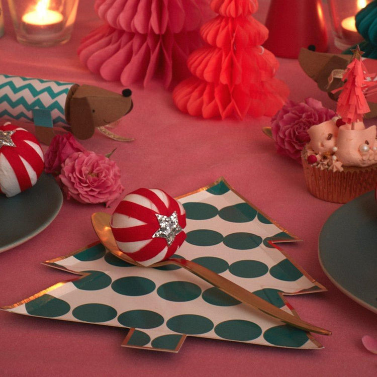 The Christmas table by Meri Meri with fir-shaped plates