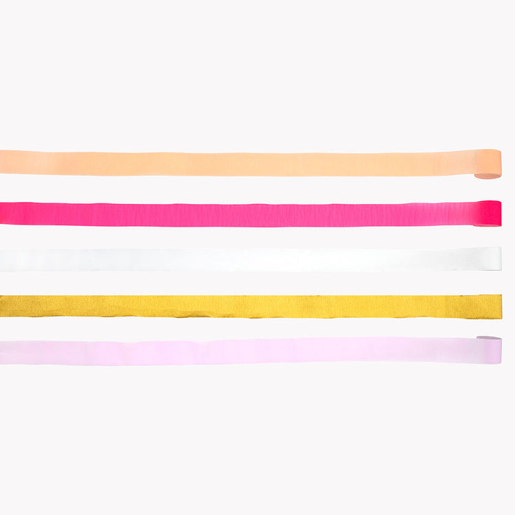Rouleau de papier crépon multicolore pour décoration mariage anniversaire EVJF