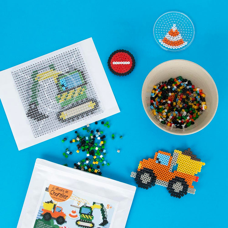 Make construction equipment with construction iron beads