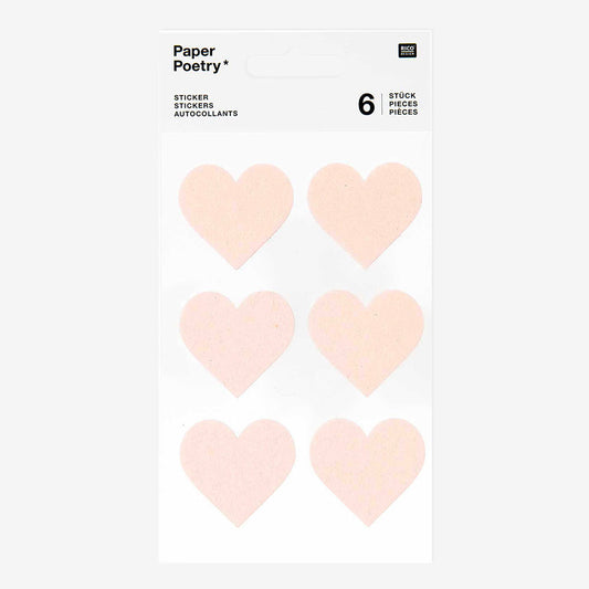Large powder pink felt heart sticker handmade creations