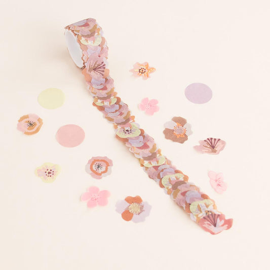 Cherry blossom stickers on a roll for creative hobbies and small children's gifts