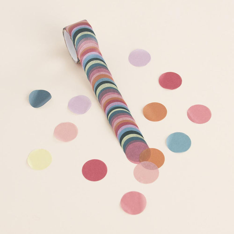 Multicolored stickers in rolls for creative hobbies and small children's gifts