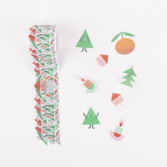 Rotolo di adesivi natalizi rico design Albero di Natale, Babbo Natale, arance