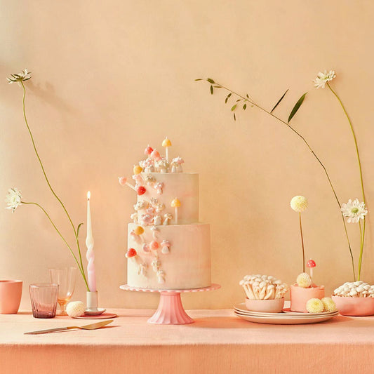 Vela de cumpleaños: 6 velas de setas para decoración de tartas.