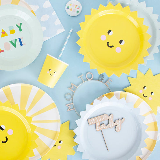 Baby shower : gobelets soleil pour baby shower et gender reveal