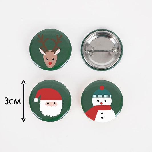 Goodies pour fête de Noël pour enfants : petits badges colorés