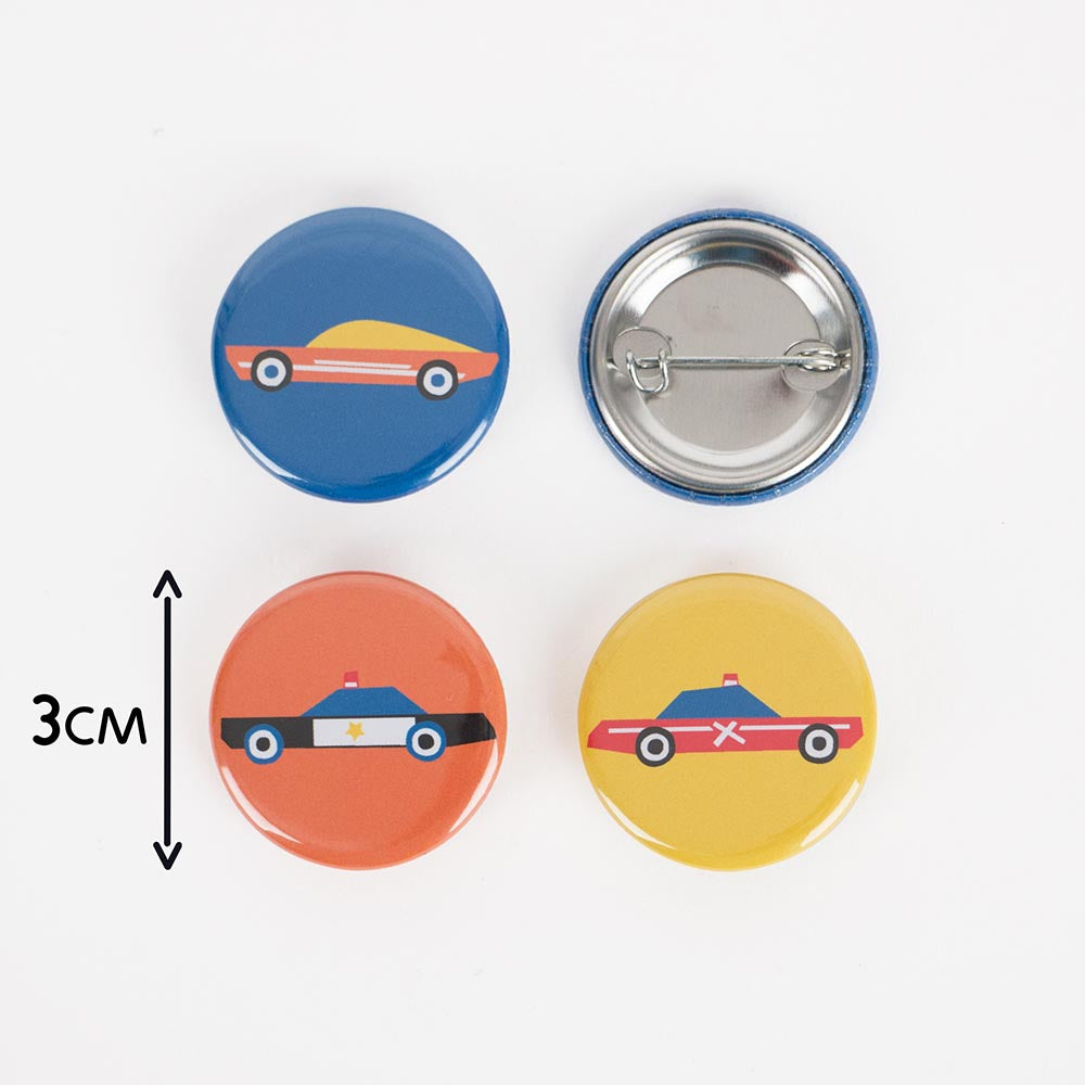 Surprise gift bag for child's birthday car: a car badge