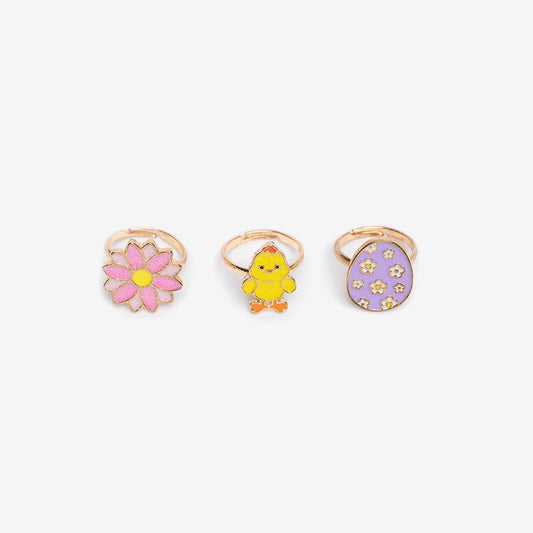 Easter surprise bag gift idea: chick, egg and flower rings