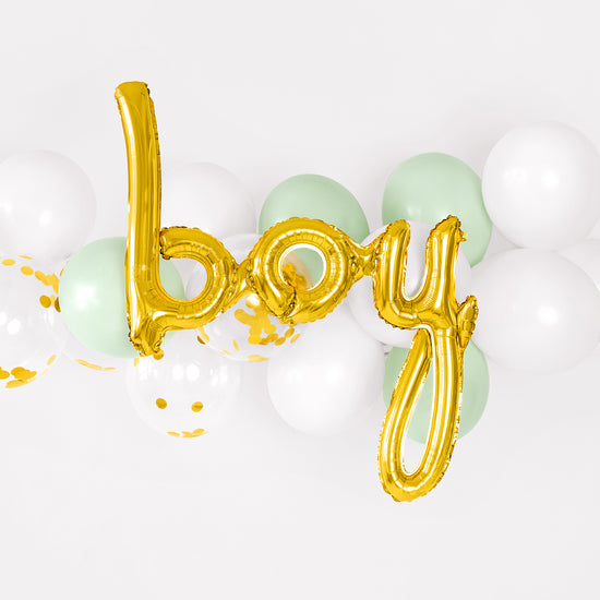 My Little Day globo carta decoración pastel y oro globo niño baby shower