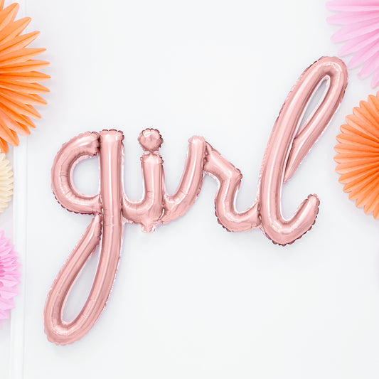 Pink decoration for baby shower girl: balloon girl My Little day