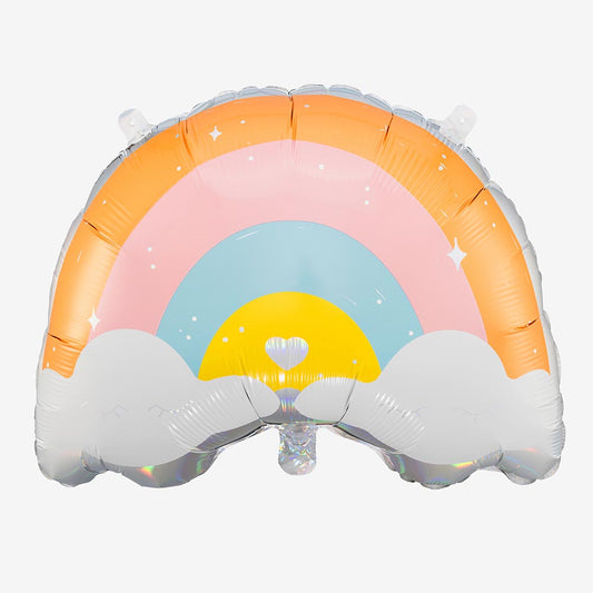 Ballon arc en ciel pastel : décoration baby shower, anniversaire 1 an, anniversaire licorne