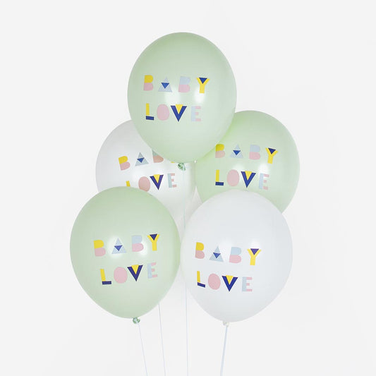 Baby love balloons for baby shower and gender reveal decoration