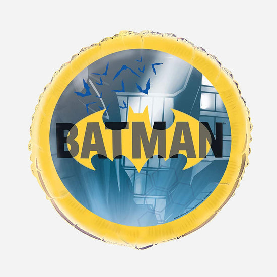 Decoración de cumpleaños de Batman: globos con murciélagos amarillos y azules