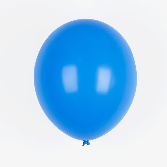 Blue balloons for superhero themed birthday party decoration