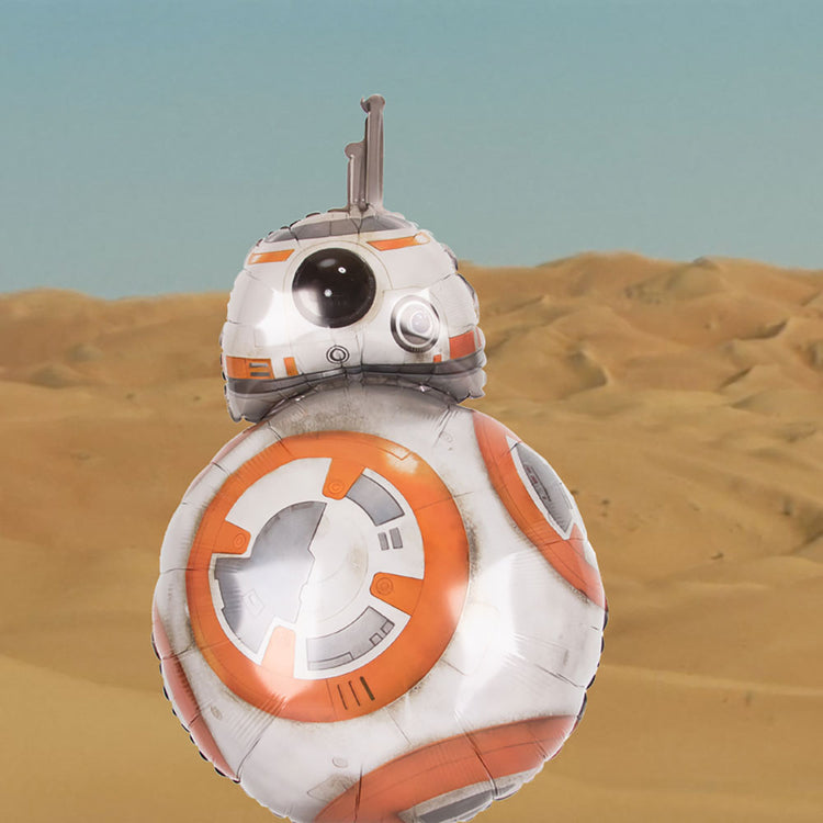 Balloon Star Wars character BB-8 for themed birthday decoration.