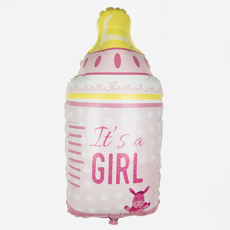 Globo biberón es una niña rosa para decoración baby shower niña