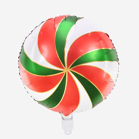 Globo de helio con forma de caramelo navideño para decorar las fiestas de fin de año