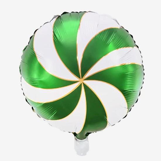 Ballon helium bonbon de Noel vert - Décoration de Noel