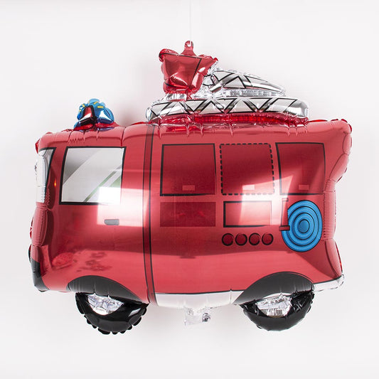 Ballon camion de pompier pour decoration aniversaire garcon pompier