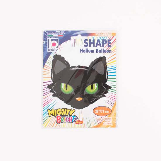 packaging ballon chat noir : deco halloween, deco anniversaire sorcier