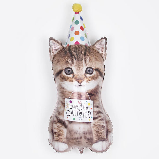 Ballon chaton mignon hélium : déco anniversaire enfant