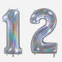 Badge Géant "It's My Birthday" 15.2 Cm - Holographique Effet Glace Craquelée Bleu - Pour Fête Et Déguisement - 8
